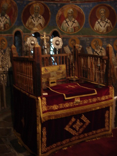 Lagoudera, monastery of Panagia tou Arakos, the Holy Altar.